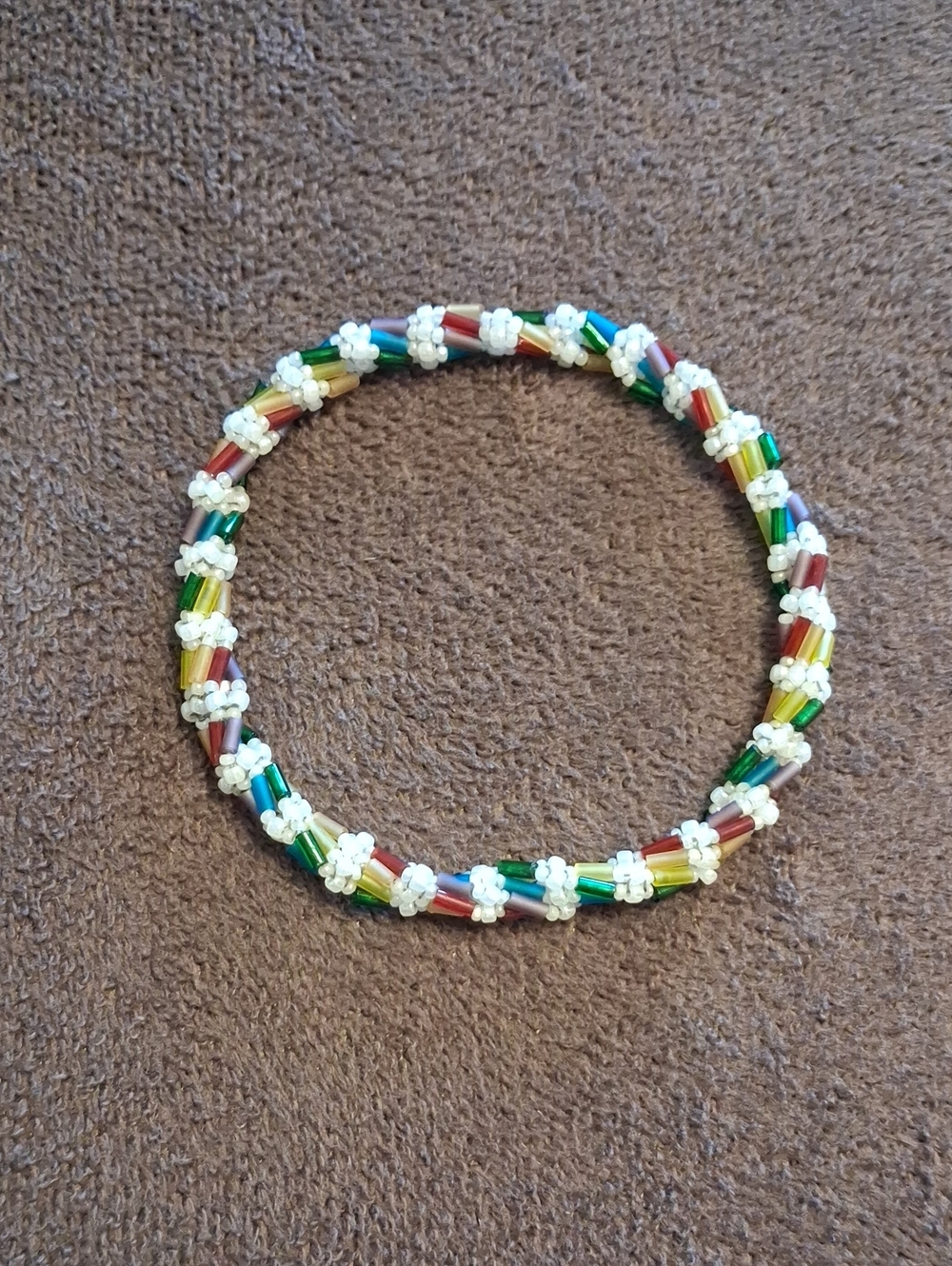 Totally Rad Vintage 80s Rainbow Pride Beaded Bracelet